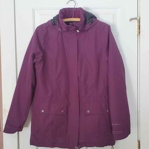 Eddie Bauer Plum Hooded Trench Coat